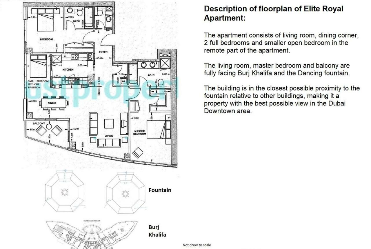 Elite Royal Apartment - Full Burj Khalifa & Fountain View - Opal - 2 Bedrooms Plus 1 Open Bedroom Without Partition Дубай Экстерьер фото